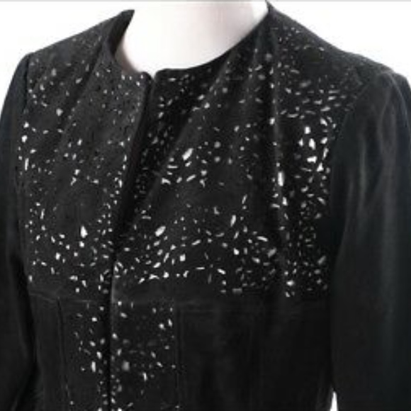NWT Chi Charles Falchi Laser Cut Suede Jacket - Picture 2 of 8